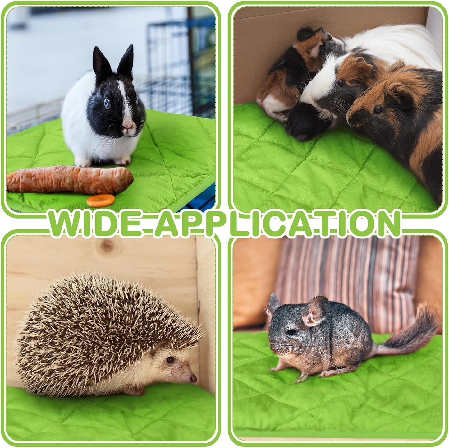 4 Pack Self Heating Cat Pad Self Warming Dog Mat Reflects Body Heat Extra Warm Thermal Pet Pad Washable Dog Cat Bed Crate Bed Mat Blanket(16 x 20 Inch,Green)