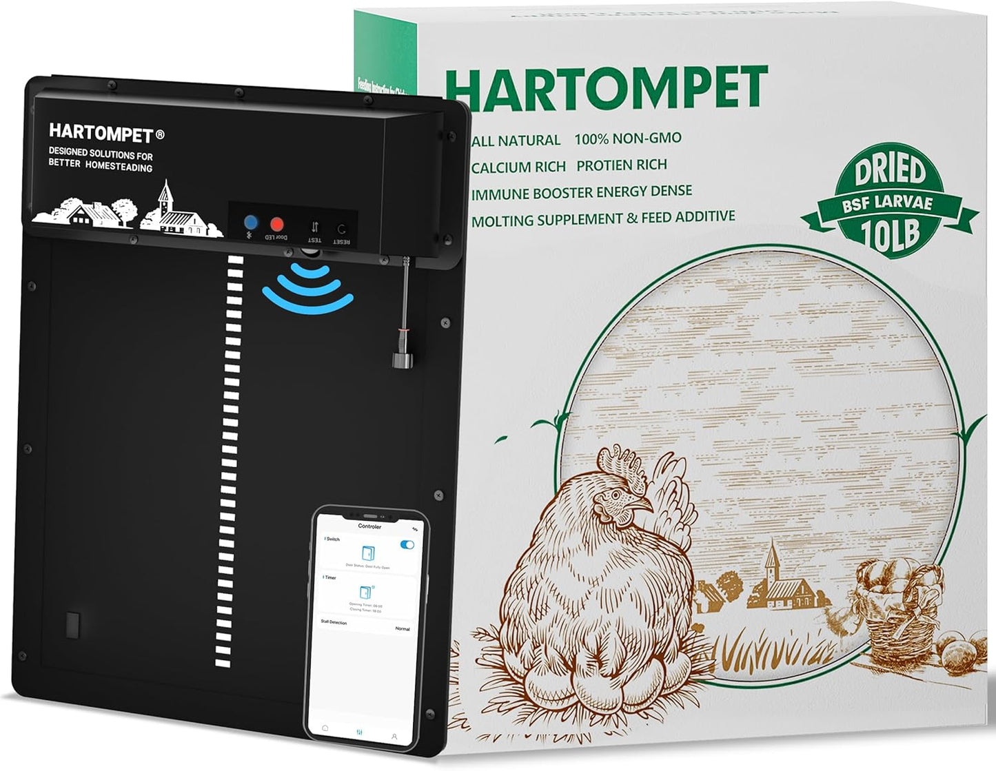 Dried BSF Larvae for Chickens - Non-GMO Poultry Feed Supplement, 85X More Calcium Than Mealworms, 10LB Grub Worms Perfect for Molting & Laying Hens, Ducks, and Wild Birds