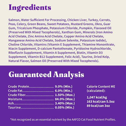 Halo Wet Cat Food Whole Salmon Stew Recipe, Grain Free Wet Cat Pate, Canned Cat Food for Extra Hydration, 5.5 Oz Can (Pack of 12)