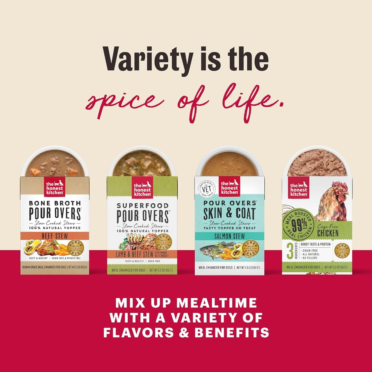 The Honest Kitchen Pumpkin POUR OVERS Wet Toppers for Dogs (Pack of 12), 5.5 oz - Chicken Stew