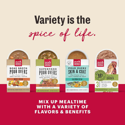 The Honest Kitchen Pumpkin POUR OVERS Wet Toppers for Dogs (Pack of 12), 5.5 oz - Chicken Stew