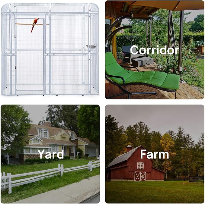 Parrot Cages for Large Birds Outdoor Extra Large Bird Cage with Bird Cage and Perch Suitable for Macaws Canaries Parrots Budgie Lovebirds