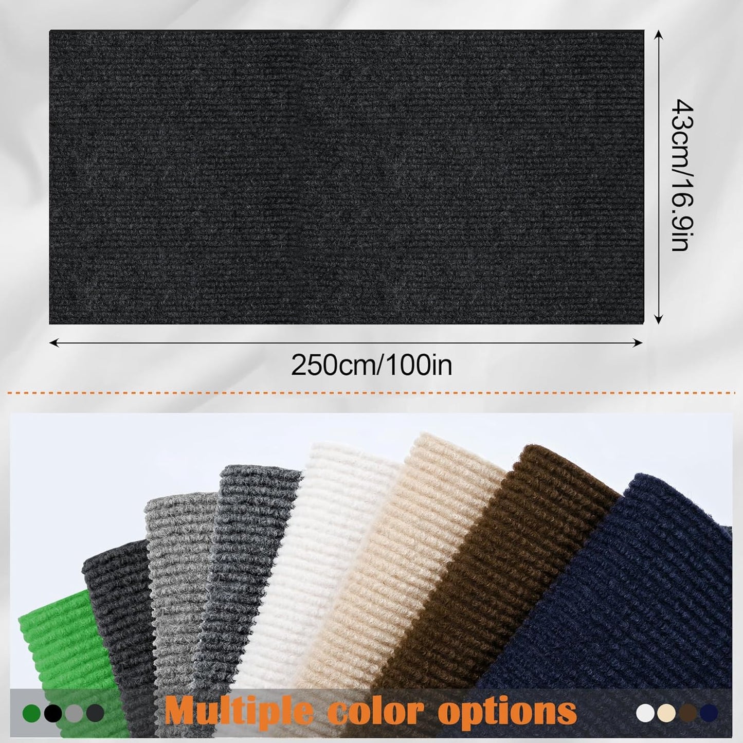 Cat Scratch Furniture Protector - 100" x 17" Trimmable Self-Adhesive Cats Claws Scratch Pads, DIY Cat Climbing Couch Protector for Scratch Post Cat Tree Replacement Indoor (Black)