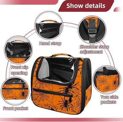 Spider Web 2 Cat Carriers Dog Carrier Pet Carrier with Locking Safety Zippers for Cats, Kitties, Puppies and Small Dogs