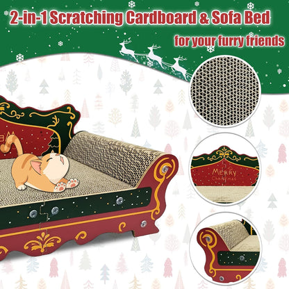 Luxury Cardboard Cat Scratcher Sofa Bed Couch Shaped Cat Scratching Board, Cat Scratch Lounge with Catnip,Cat Scratcher for Indoor Cats(Xmax)