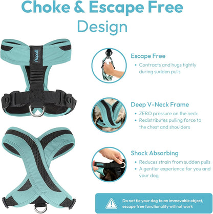 Gooby Comfort X One Dog Harness - Head-in Dog Harness for Small & Medium Sized Dogs - Escape-Free & Choke Free - Breathable Mesh, Shock Absorbing, Easy Snap & Swivel Buckles - Atlanta Peach, X-Large