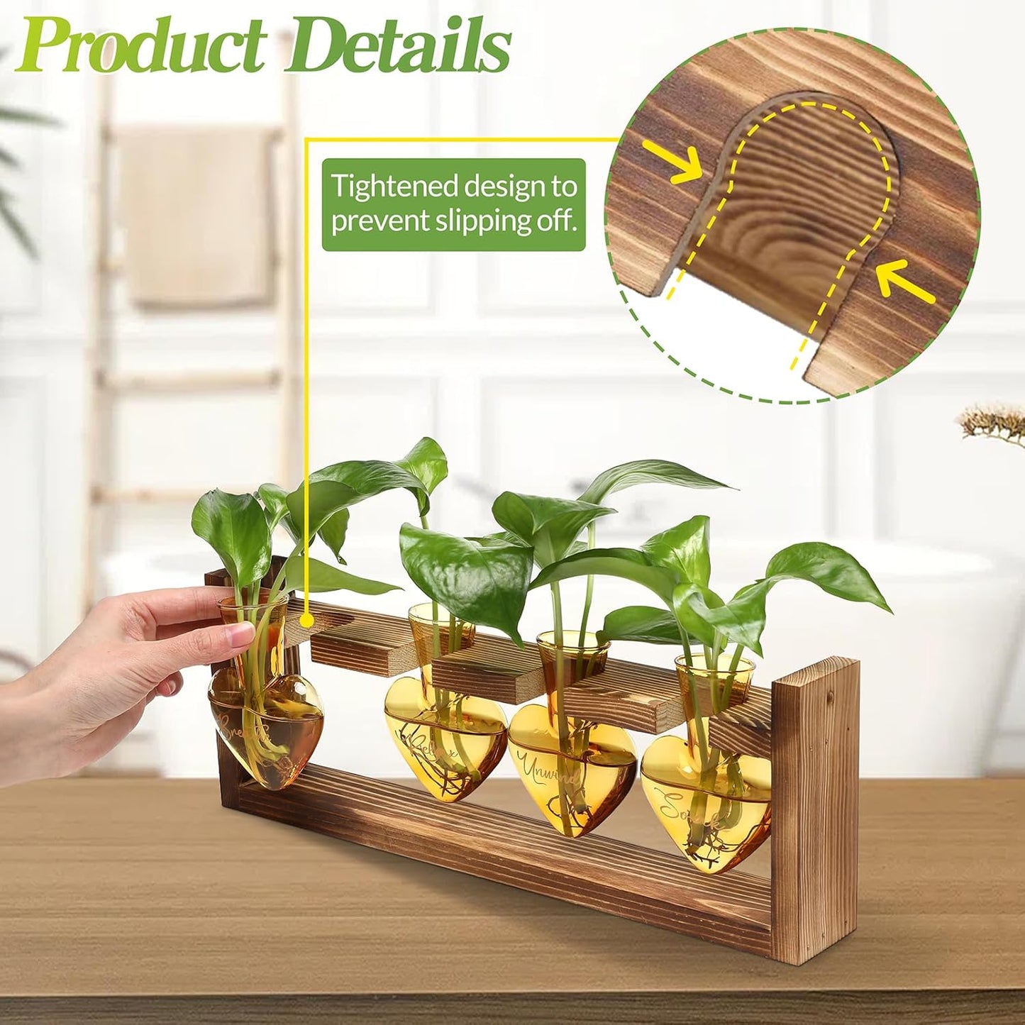 Plants Propagation Stations Plant Terrarium Kit for Bathroom Glass Planters for Indoor Plants Bathroom Decor Accessories - Relax Soak Unwind Breathe