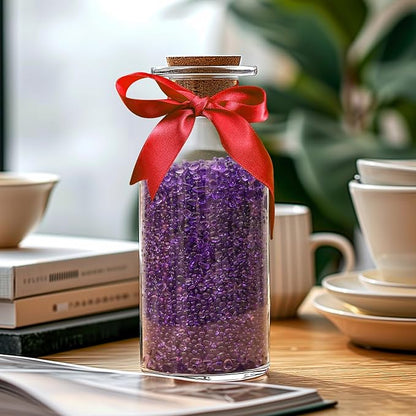 T4U Fish Tank Gravel 2 LB, Tumbled Small Rocks for Aquarium, Glass Beads for Vases, Succulent Rocks for Plants, Aquarium Gravel Decorative Pebbles for Terrarium Crafts Vase Filler, Purple