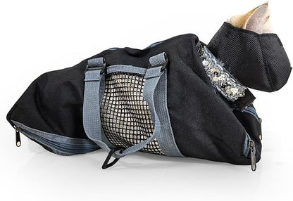 Cinf Cat Nail Clipping Cleaning Grooming Restraint Bag （Free Muzzle） No Scratching Biting for Bathing Nail Trimming Injecting Examining(Black,S)