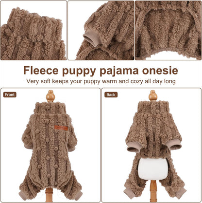 Dog Sweater for Small Dogs, XXS Dog Sweaters Turtleneck Doggie Pajamas Jumpsuits, Small Doggy Clothes Girl Boy, Cold Weather Puppy Onesie Outfits Yorkie Chihuahua Apparel,Khaki, XS