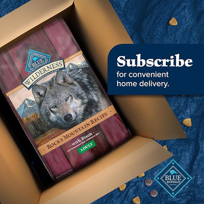 Blue Buffalo Wilderness Rocky Mountain Recipe High-Protein Adult Dry Dog Food, Made in The USA with Natural Ingredients Plus Wholesome Grains, Bison, 22-lb. Bag