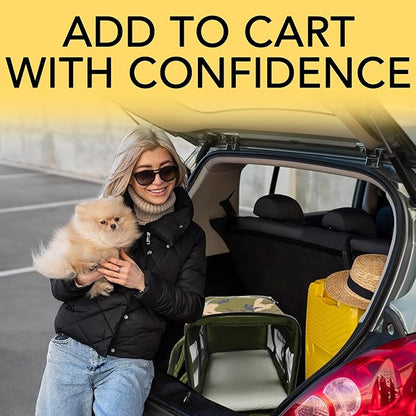| TSA Airline Approved |Soft Sided Pet Carrier | Cat Carrier | Dog Carrier| Pets Up to 15 lbs | Leash & Luggage Strap | Camo Green Handle