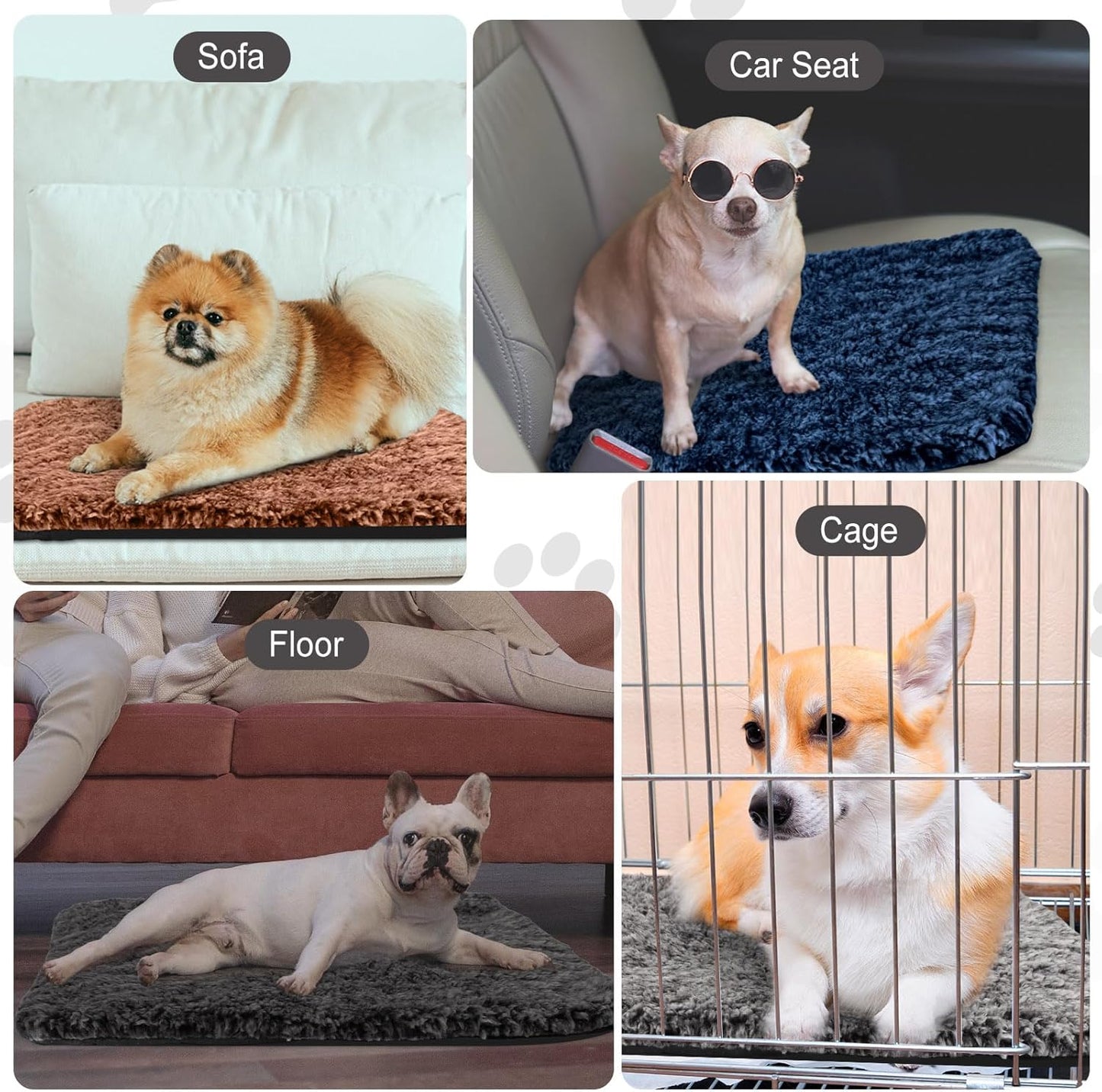 4 Pack Self Warming Cat Pads Self Heating Cat Mat Washable Homeless Dogs Thermal Pads Kennel Pad Reflects Body Heat Warm Crate Bed Mat for Indoor Outdoor Pet(Mixed Colors,16 x 20 Inch)