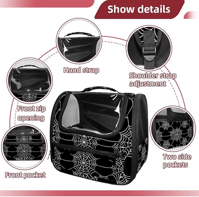 Spider Web 1 (2) Pet Carrier Airline Approved Pet Carrier Bag Dog Carrier for Small Medium Cats Dogs Puppies Kitten