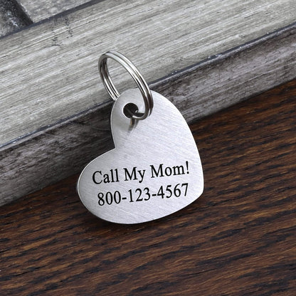 Ultra Joys Cat ID Tag Personalized Pet Tags, Durable Stainless Steel Small Pet Mini Dog Cat Tag Lightweight -Heart Tag in Gold