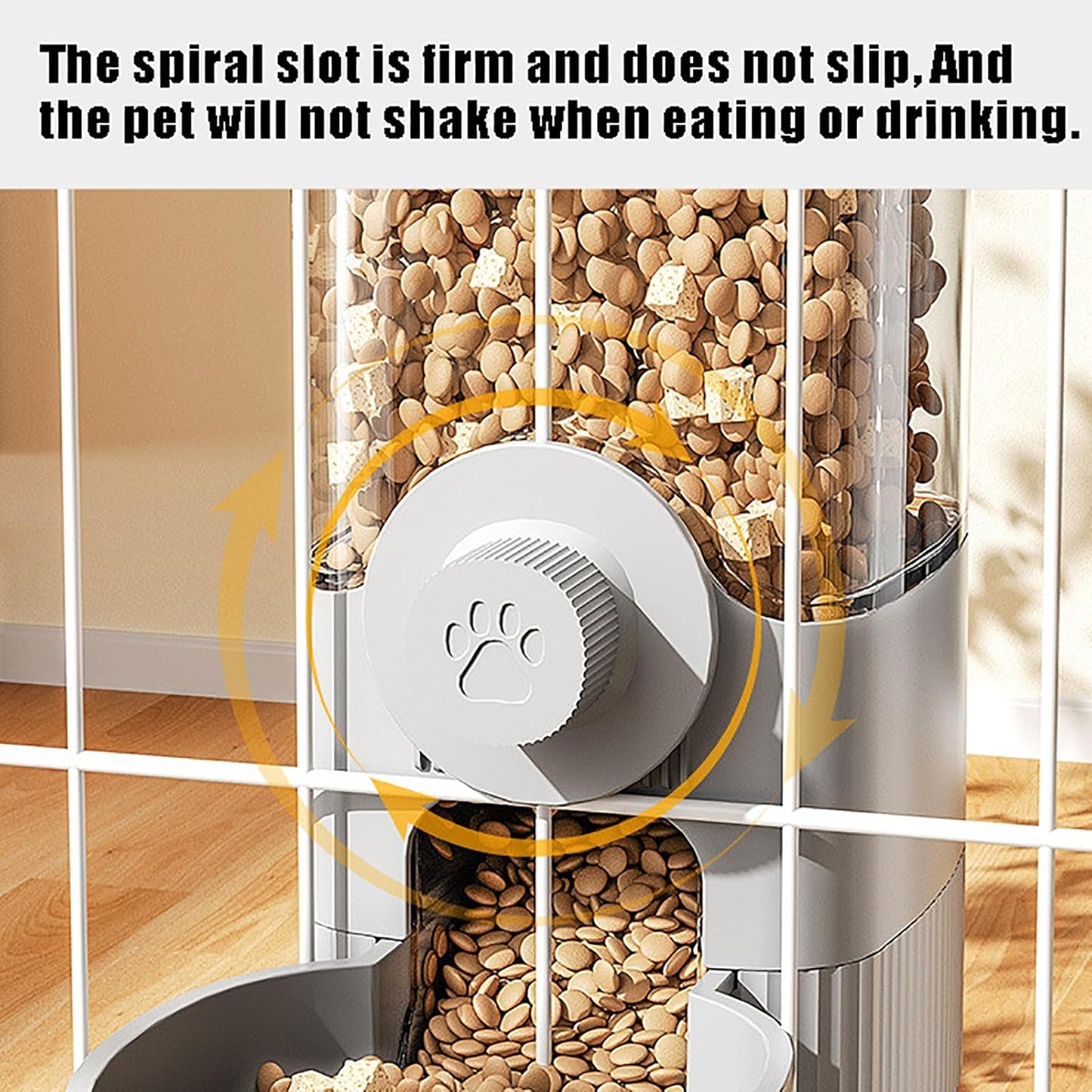 GKYZBB Hanging Automatic Food Water Dispenser,Rabbit Feeder Guinea Pig Water Bottle Food Feeder for Ferret Guinea Pig Rabbit Bunny Cage Accessories (Grey, 520ml+1200ml)