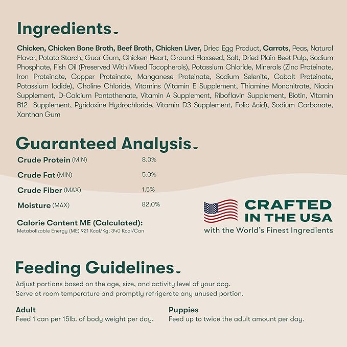 Jinx Bone Broth Stew for Dogs - Chicken & Vegetables Recipe - Grain-Free Wet Dog Food & Topper for Picky Eaters - Promotes Lean Muscle Growth, A Healthy Coat & Improved Digestion - 13 Oz, 12 Pack