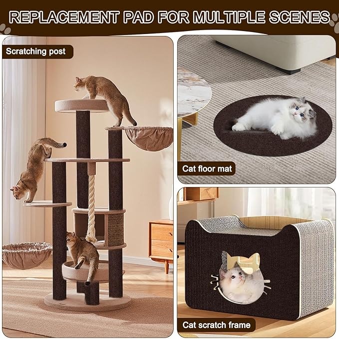 Cat Scratch Mat,118.5"x15.9" Trimmable Self-Adhesive Cats Scratch Carpet,Couch Protector from Cats Claw, Cat Scratch Furniture Protector, Indoor Furniture Protection for Chair, Wall,Sofa (Brown)