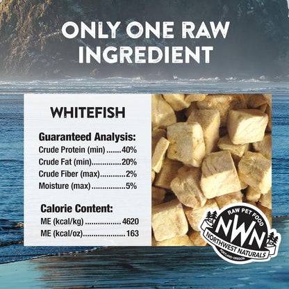 Northwest Naturals Raw Rewards Freeze-Dried Whitefish Treats for Dogs and Cats - Bite-Sized Pieces - Healthy, 1 Ingredient, Human Grade Pet Food, All Natural, Proudly Made in USA, 2.5 Oz (Pack of 3)