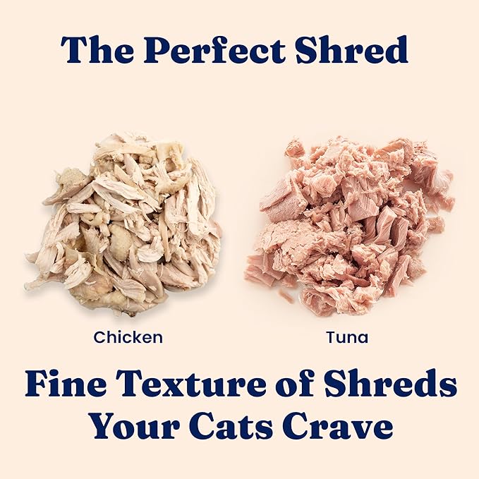 Solid Gold Wet Cat Food Shreds in Gravy - Healthy Canned Cat Food Made w/Real Chicken & Tuna Shreds, Vitamins & Minerals - Grain Free & Gluten Free Canned Meals for Cats & Kittens - 24ct/3oz Can