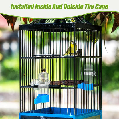 BWOGUE 2PCS Automatic Bird Water Dispenser, 4.73 Fl Oz Parakeet Water Dispenser for Cage No Mess Suspended Bird Water Feeder for Cockatiel Budgie Conure Lovebirds