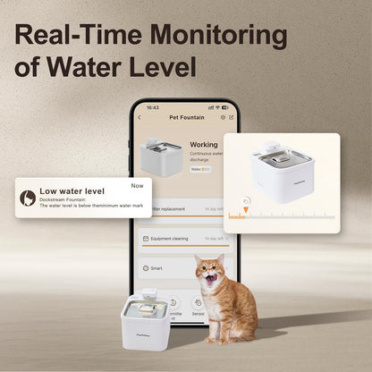 6 Pack Pet Water Fountain Replacement Filters, for 135 oz/4 L Cat Water Fountain Cordless, 6 Months Set of Ultra Quiet Pet Dispenser Stainless Steel, White 6 Count