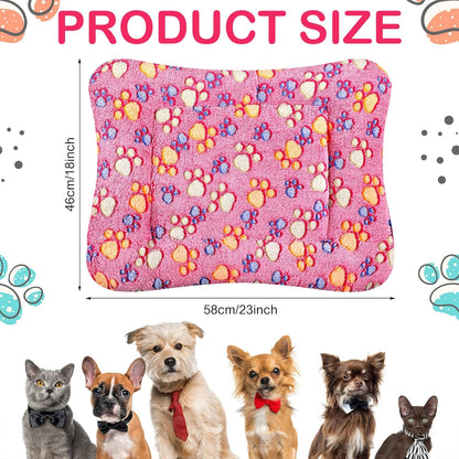 Tuanse 4 Pack Ultra Soft Dog Cat Bed Mat with Cute Prints Reversible Fleece Dog Crate Kennel Pad Cozy Washable Thickened Hamster Guinea Pig Pet Bed Mat for Small Animals(23 x 18 Inches,Vivid Color)