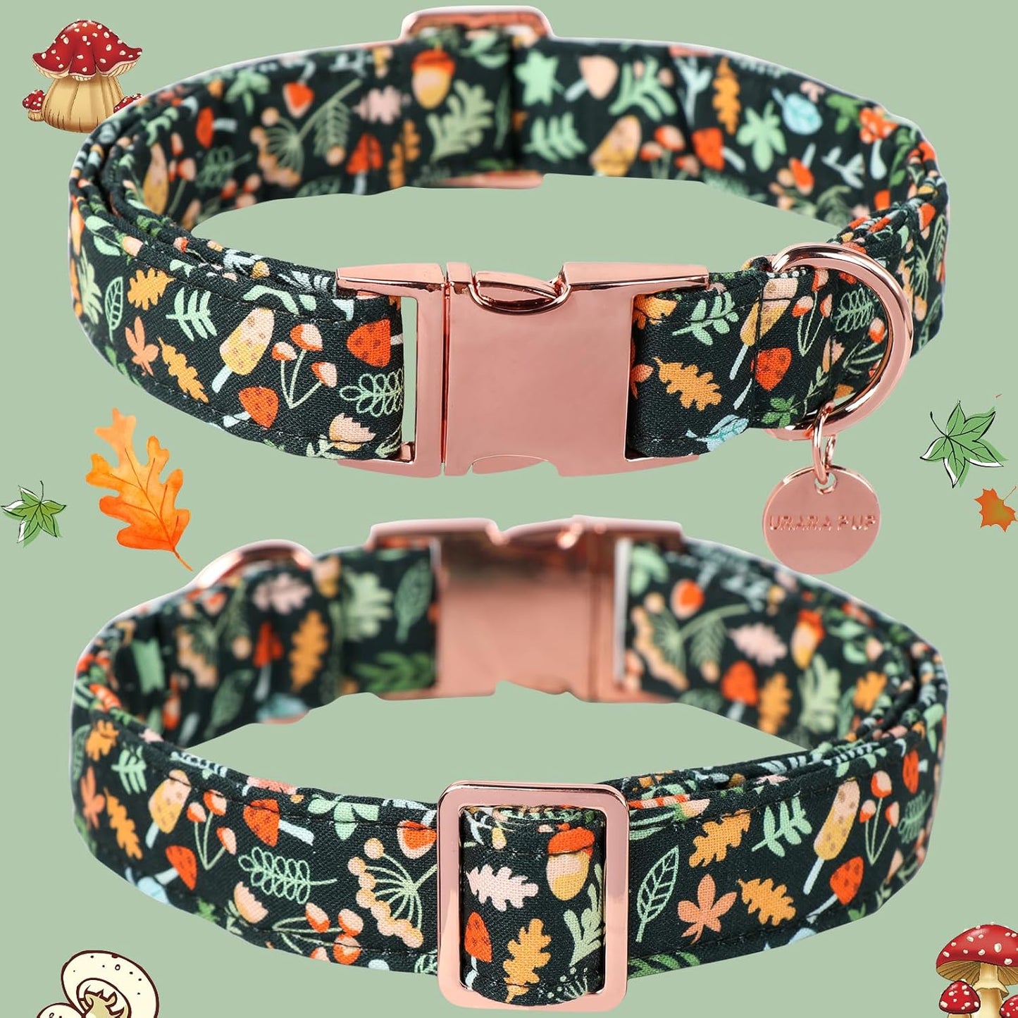 Daisy Fall Cotton Dog Collar with Metal Buckle Gift Autumn Collar for Small Medium Large Girls or Boys Dogs Cute Durable Comfortable Pet Collars