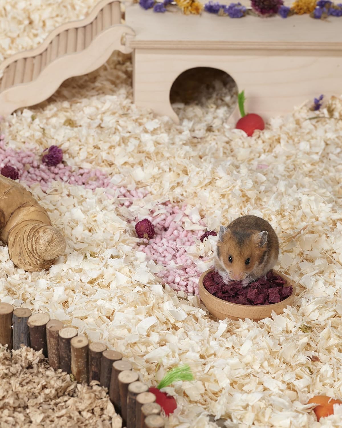 Niteangel Hamster Snack & Treats Toy - Small Animal Natural Treat for Dwarf Syrian Robo Hamsters Gerbils Mice Lemmings Degus or Other Small-Sized Pets (Freeze-Dried Beetroot)