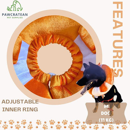Adjustable Comfy Flower Style Elizabeth Collar for Cats Puppies Soft Recovery Cone Pet Protective Neck Collar (Orange Fish (Open Ring), Medium)