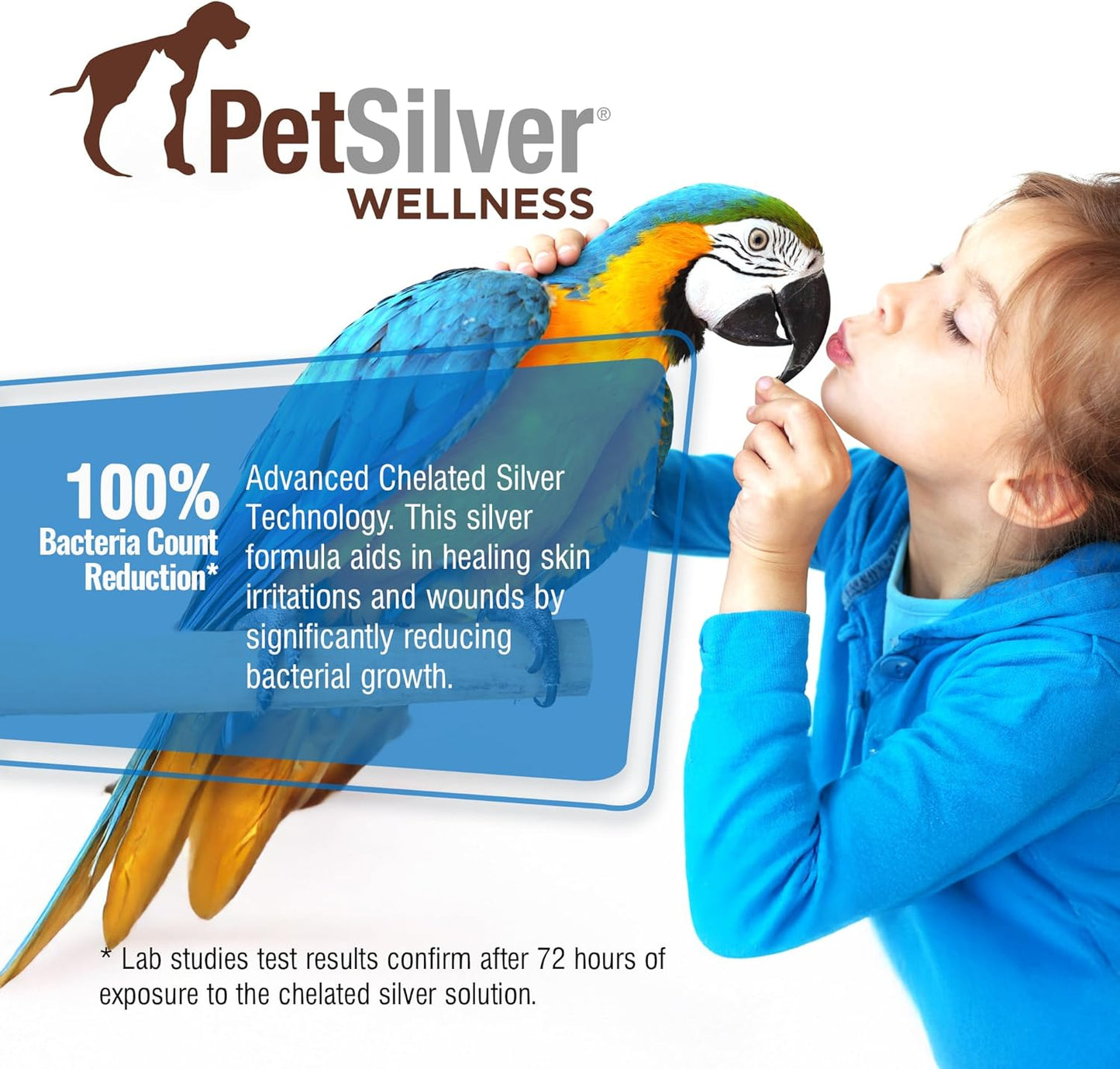 PetSilver Chicken Wound Spray for Chickens & Birds - Patented Silver Solution - Silver Spray for Wounds, Pecking Sores, Bumblefoot, Cuts, Burns, & Skin Irritations - Chicken Care - USA Made - 12 fl oz