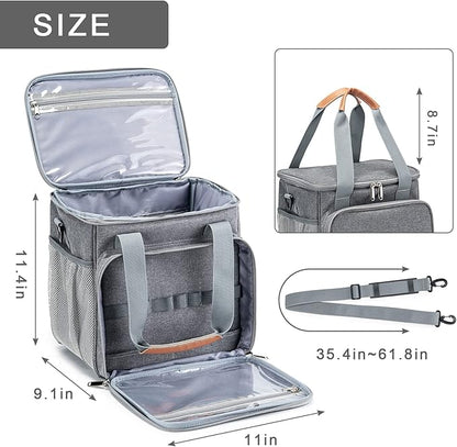 Pet Grooming Bag, Dog Grooming Supplies Organizer Tote Bag, Perfect for Pet Grooming Tool Kit Accessories-Grey