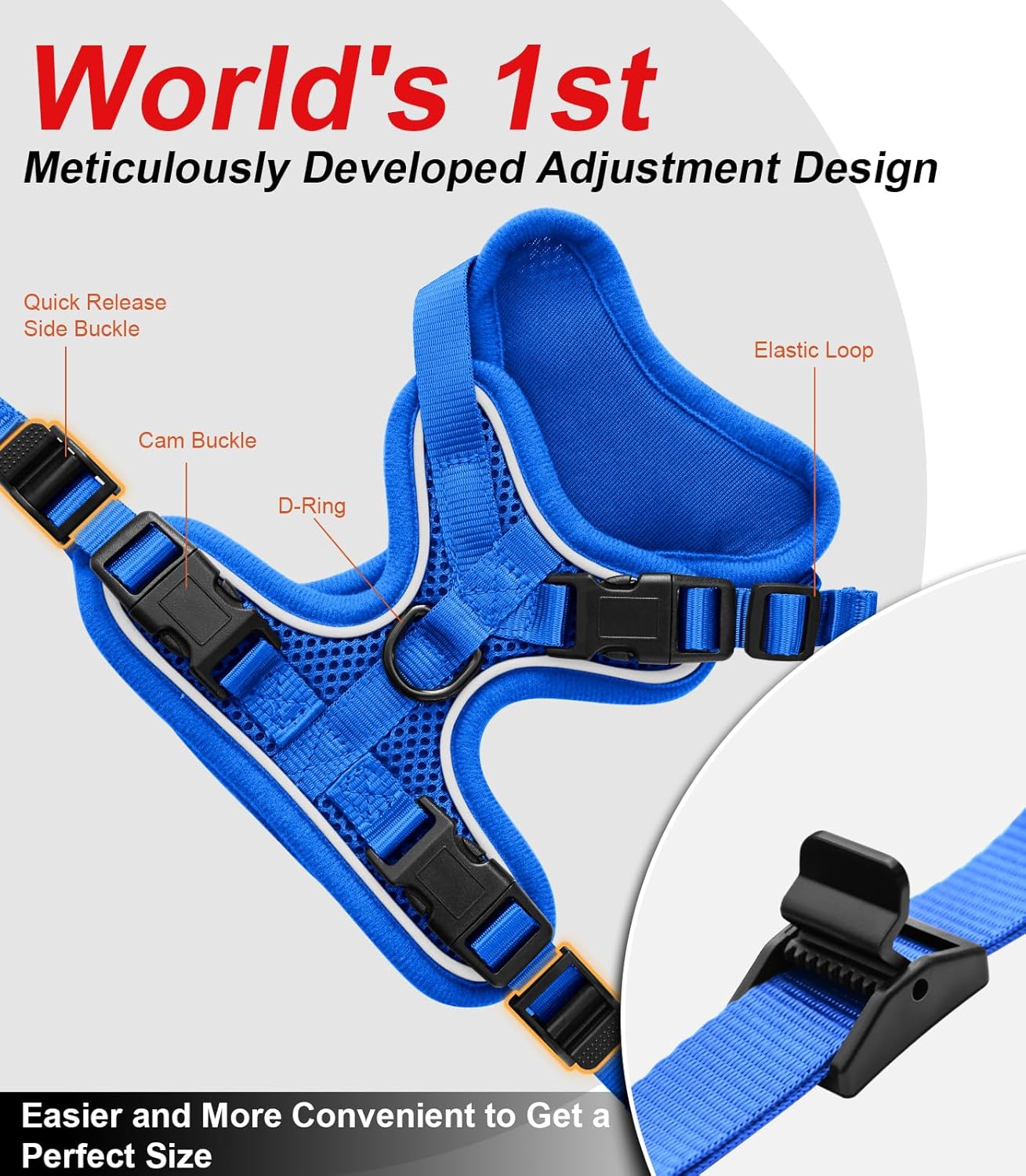 Cat Harness and Leash for Walking Escape Proof Soft Adjustable Cat Leash Breathable Comfortable Vest Easy to Wear Kitten Harness for Outdoor Travel Blue XS