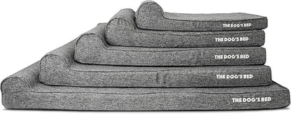 The Dog’s Bed Orthopedic Headrest Dog Bed, Large Grey Linen, Memory Foam, Pain Relief for Arthritis, Hip & Elbow Dysplasia, Post Surgery, Lameness, Waterproof Washable Cover