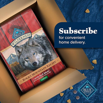 Blue Buffalo Wilderness Rocky Mountain Recipe High-Protein Adult Dry Dog Food, Made in the USA with Natural Ingredients Plus Wholesome Grains, Red Meat, 28-lb. Bag