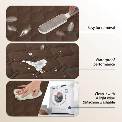 gogobunny 3X Stronger Waterproof Pet Blanket, Scratch Proof Furniture Protector for Dogs Cats, Reversible Cover 40x50 Inch, Dark Chocolate