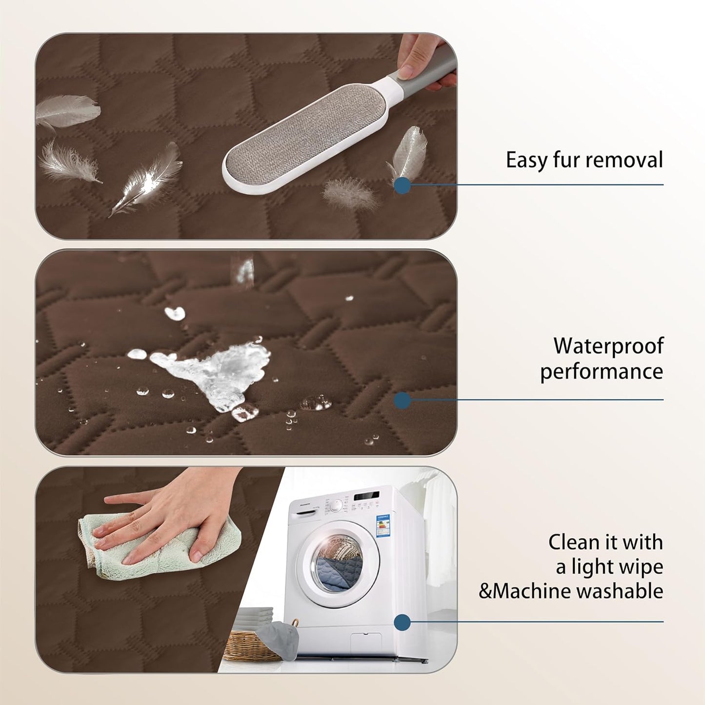 gogobunny 3X Stronger Waterproof Pet Blanket, Scratch Proof Furniture Protector for Dogs Cats, Reversible Cover 30x30 Inch, Dark Chocolate