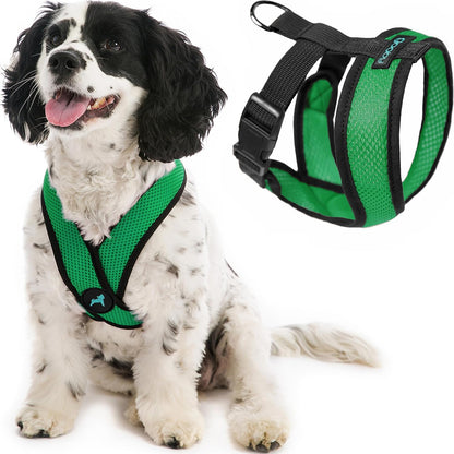 Gooby Comfort X Head in Harness - Hunter Green, Large - No Pull Small Dog Harness Patented Choke-Free X Frame - On The Go Dog Harness for Medium Dogs No Pull or Small Dogs for Indoor and Outdoor Use