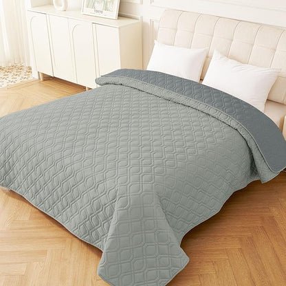 hyha Waterproof Dog Bed Blanket, Soft Pet Blankets, Waterproof Couch Cover for Dogs, Reversible Sofa Covers Washable for Furniture (82x82 Inch, Grey/Dark Grey)