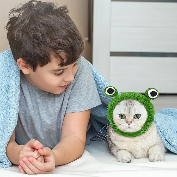 Weewooday 5 Pieces Cat Costume Halloween Bunny Hat Outfit with Ears Funny Cat Hat and Small Dogs Kitten Puppy Party Christmas Easter Costume Accessory Headwear(Chic Style)