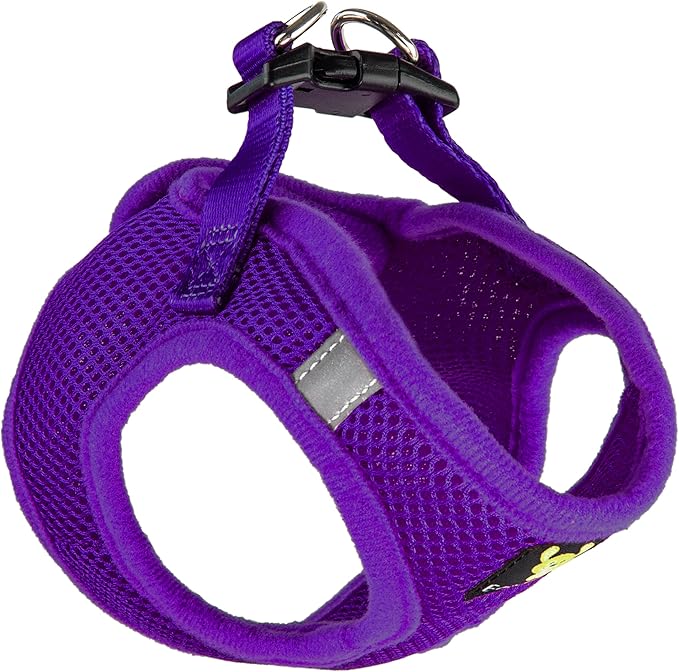 EcoBark Step-in Dog Harness Vest - Reflective Soft Ultra Padded Mesh Dog Harnesses for XXS, XS, Small, and Medium Dogs Eco-Friendly Comfort Secure Halter No Pull Adjustable Pet Vest (X-Small, Purple)