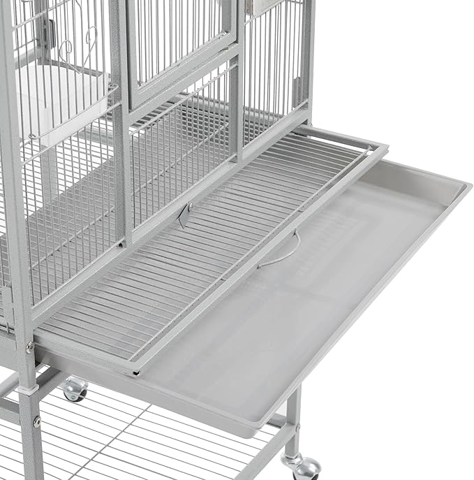 Yaheetech Metal Large Bird Cage Parrot Parakeet Cage w/Stand for Small Parrot Cockatiel Sun Parakeet Lovebird Budgie Finch Canary Green Cheek Conure, 54inch