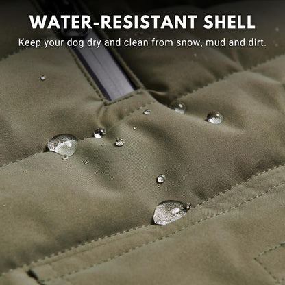 Spark Paws Dog Winter Jacket, Water-Resistant Coat, Warm Reflective Windproof Fleece-Interior, for Medium and Large Dogs - Olive - XL