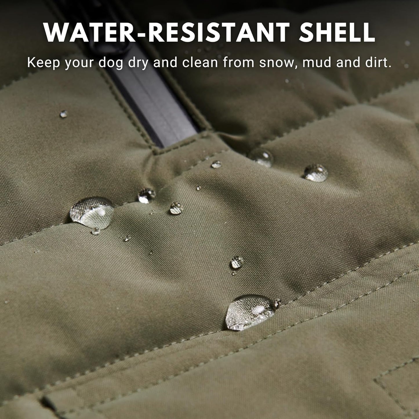 Spark Paws Dog Winter Jacket, Water-Resistant Coat, Warm Reflective Windproof Fleece-Interior, for Medium and Large Dogs - Olive - S