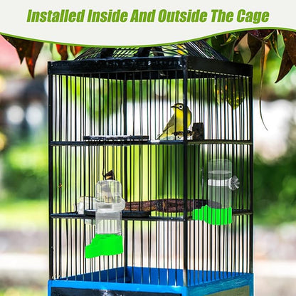 BWOGUE Automatic Bird Water Dispenser, 4.73 Fl Oz Parakeet Water Dispenser for Cage No Mess Suspended Bird Water Feeder for Cockatiel Budgie Conure Lovebirds