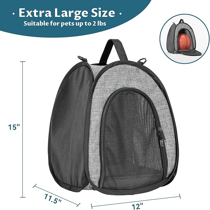 Petsfit Guinea Pig Carrier Extra Large Small Animal Carrier for Rabbit,Hamster,Hedgehog,Rat,Small Birds - Portable Bags with Shoulder Strap,Breathable Mesh Window,Removable Trays,Side Pockets