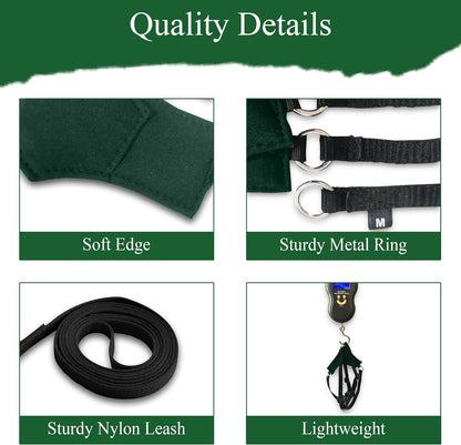 A1HC Escape Proof Cat Harness and Leash - Soft Adjustable Vest, Comfortable Mesh and Long Strips with Air Tag Pocket, Easy Control, Safe Walking Harness for Cats & Kittens - Dark Green (Small)