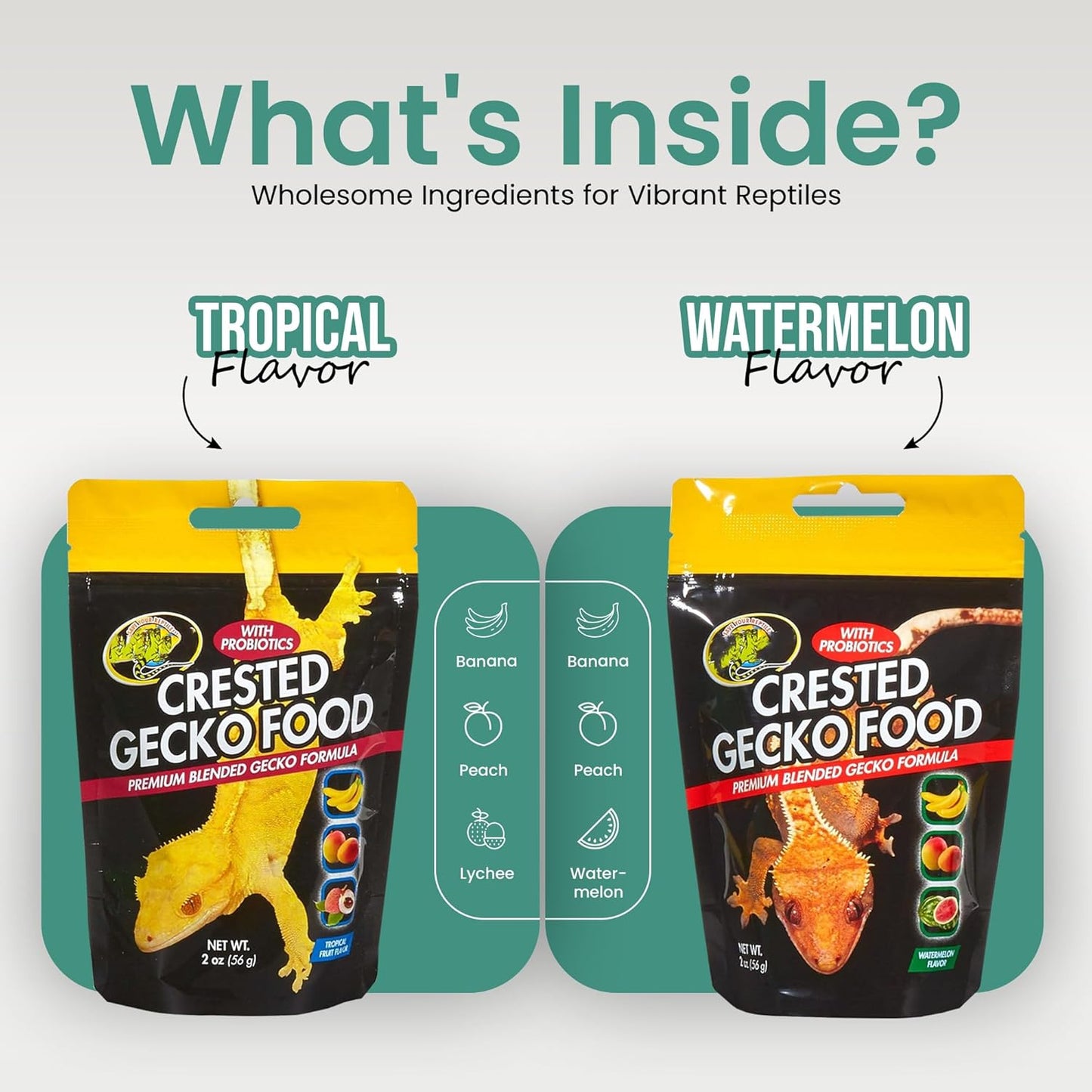 Watermelon and Tropical Fruit Flavor Crested Gecko Food for Reptiles (2-oz) Including Microfiber Cleaning Cloth (Tropical Fruit and Watermelon Flavor Crested Gecko Food 2-oz)