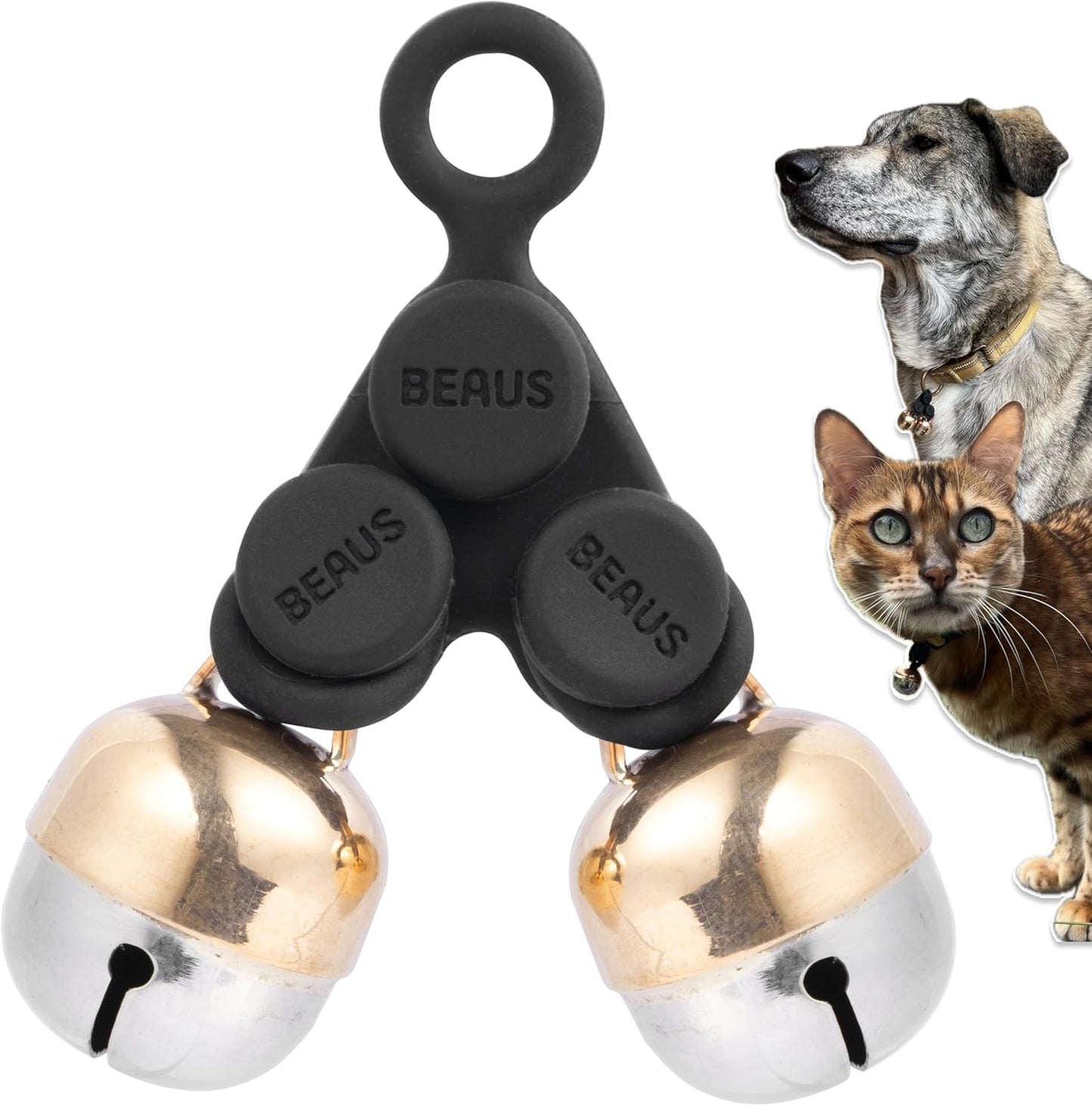 Beau's Bells V2 | Cat & Dog Collar Bells with New Quick Loop Easy Release Clip | Handmade Copper | Track Your Pet | Protect Wildlife