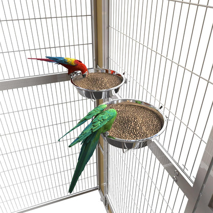 Large Bird Cage for Parakeets Outdoor Bird Aviary Parrot Cage with Perch, Birdcage for Macaws Canaries Parrots Budgie Lovebirds-White